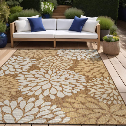 Beverly Rug Outdoor Rug 6x9 Modern Exotic Tropical Leaf Area Rugs for Indoor and Outdoor Patio Deck