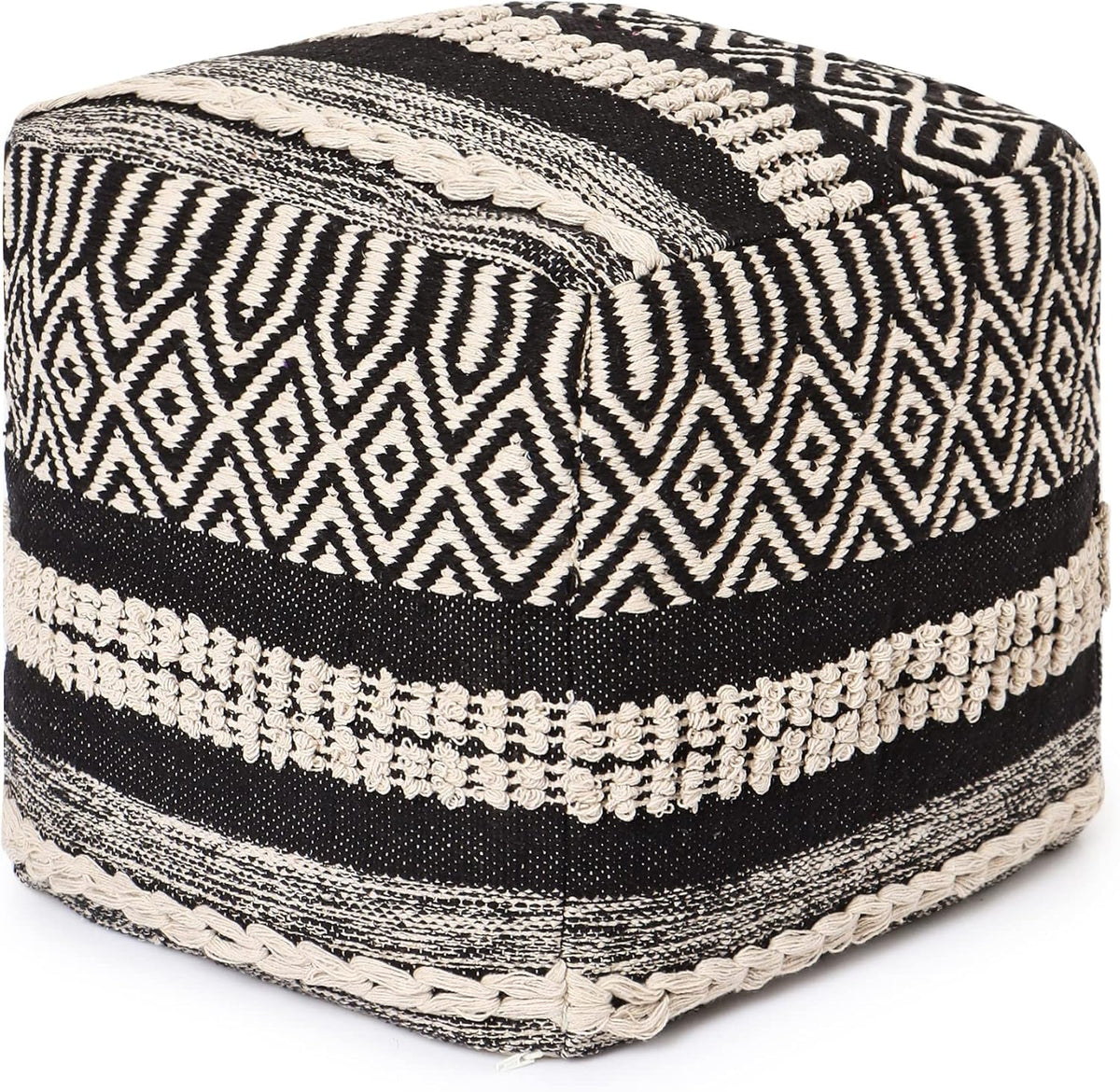 REDEARTH · Tufted Pouf Ottoman with Filler Textured Storage Cube Bean Bag Pouffe Footrest for