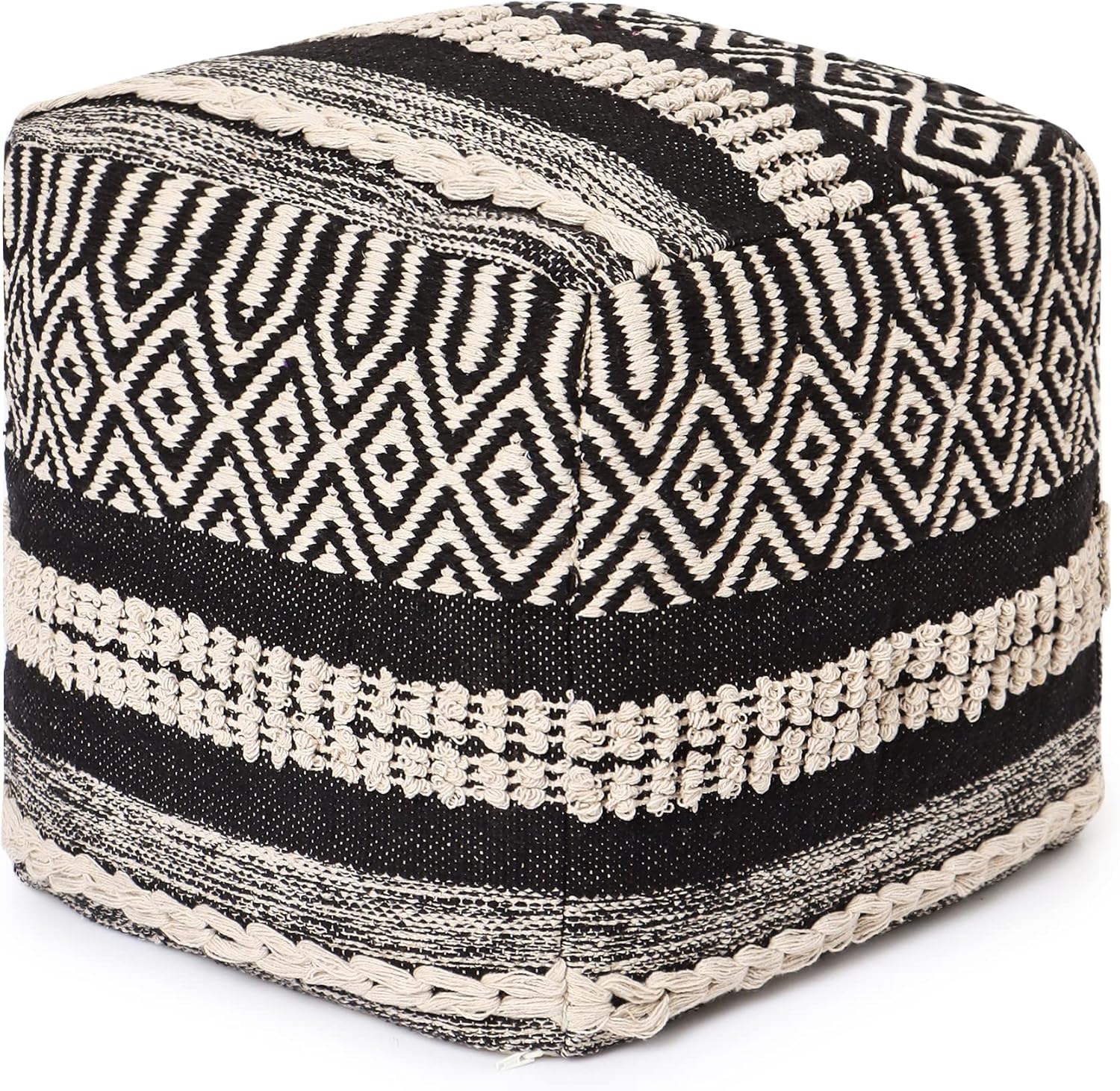 REDEARTH · Tufted Pouf Ottoman with Filler Textured Storage Cube Bean Bag Pouffe Footrest for