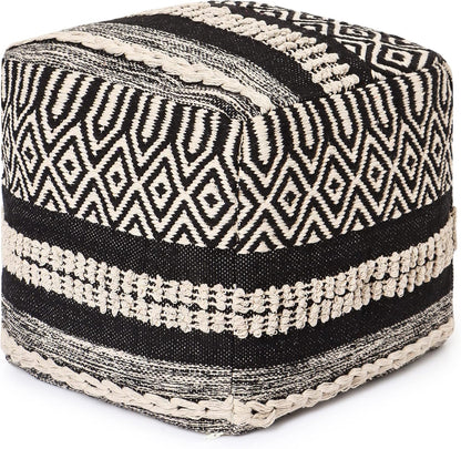 REDEARTH · Tufted Pouf Ottoman with Filler Textured Storage Cube Bean Bag Pouffe Footrest for