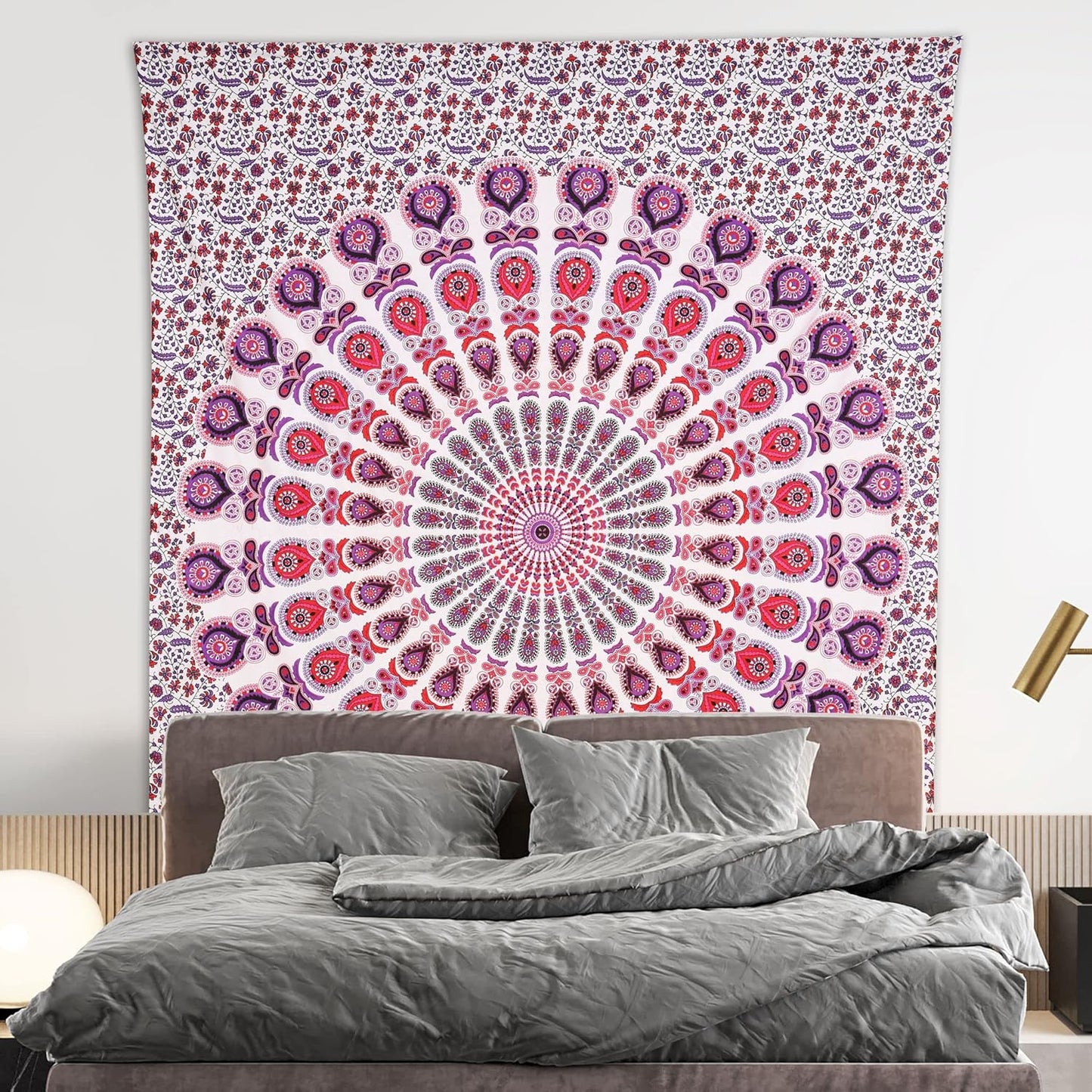 Bless International Handmade Indian hippie Bohemian Psychedelic Peacock Mandala Wall hanging