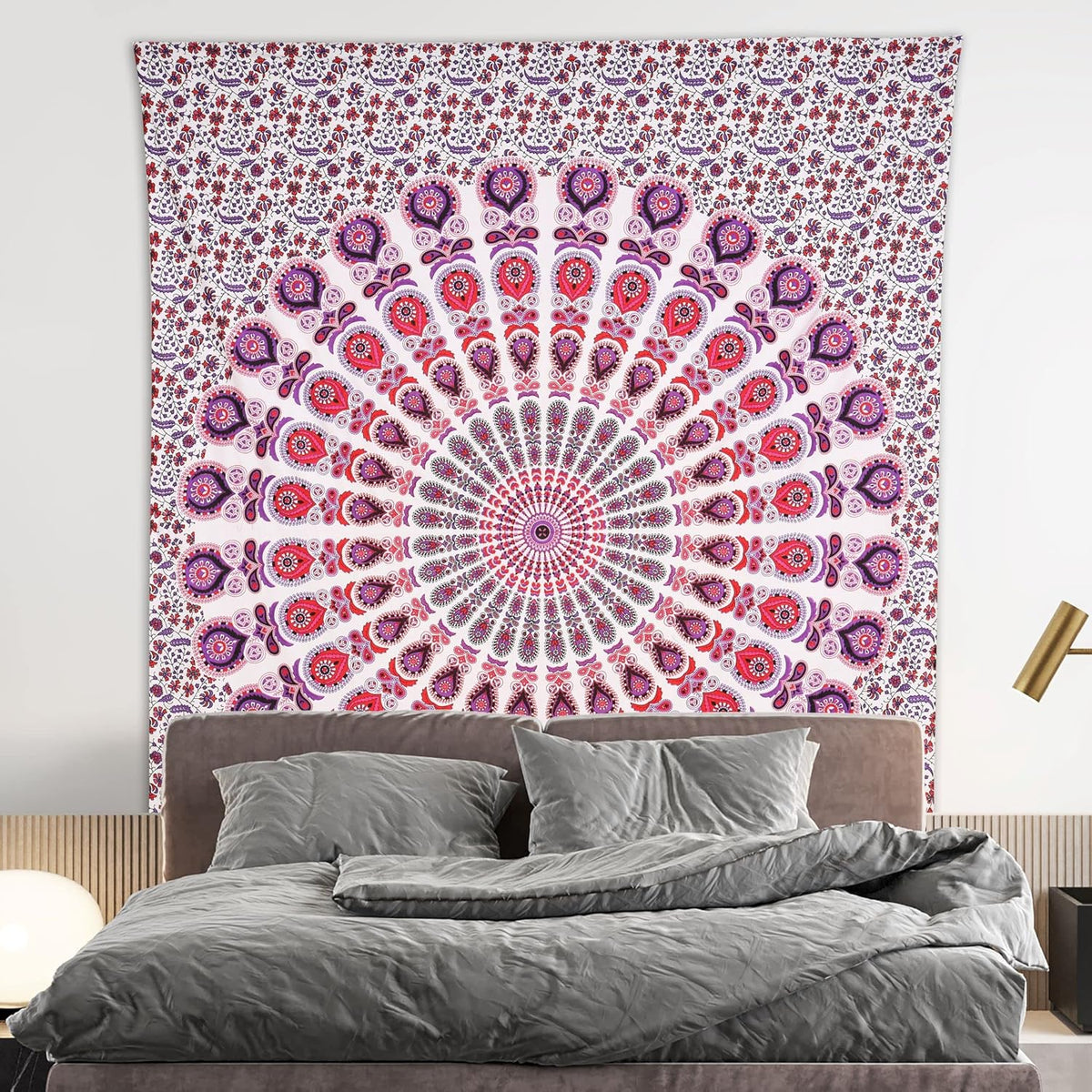 Bless International Handmade Indian hippie Bohemian Psychedelic Peacock Mandala Wall hanging