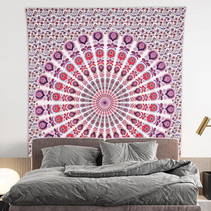 Bless International Handmade Indian hippie Bohemian Psychedelic Peacock Mandala Wall hanging