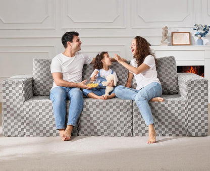 Modular Sectional Sofa 3-Seater Modular Couch with Deep Seat Memory Foam Cloud Chair with Pillows