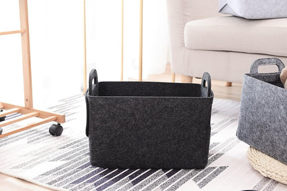 Minoisome Storage Basket Felt Storage Bin Collapsible& Convenient Box Organizer with Carry Handles