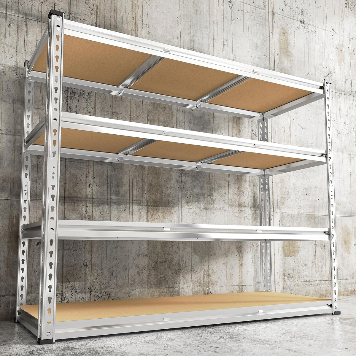 REIBII Garage Shelving, 4 Tier Storage Shelves Load 2000LBS, Adjustable Garage Shelving Heavy Duty