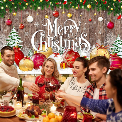 Irenare Christmas Backdrop Merry Christmas Banner Party Decoration Xmas Photography Background