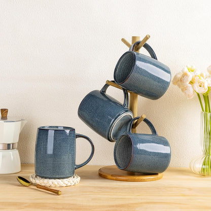 GBHOME Large Coffee Mugs Set of 6, 18oz Handmade Ceramic Coffee Mugs Set with Gradient color for