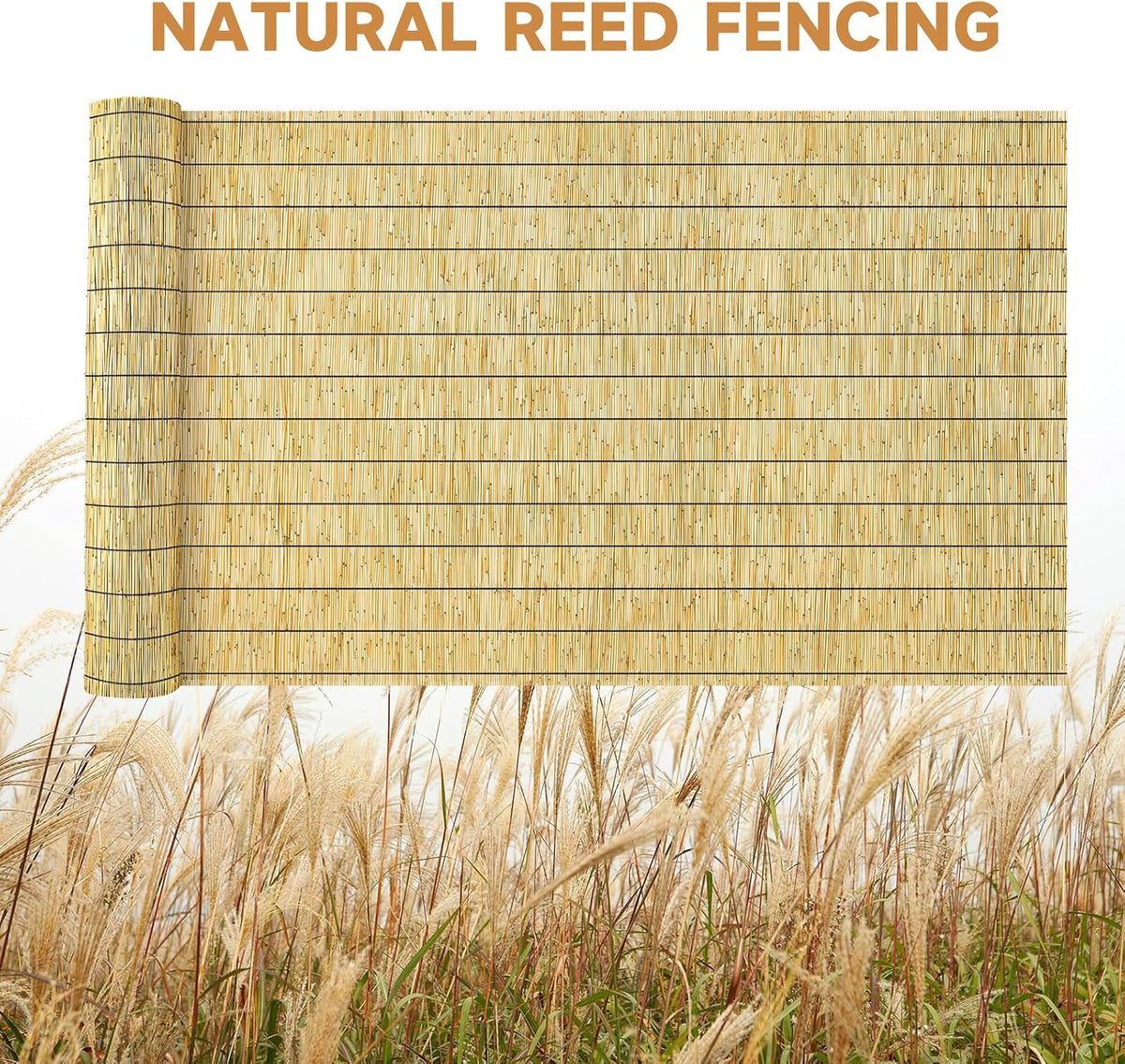 ZNCMRR Bamboo Fencing Decorative Natural Reed Fencing Rolls Bamboo Fence 4 Feet High Privacy Screen