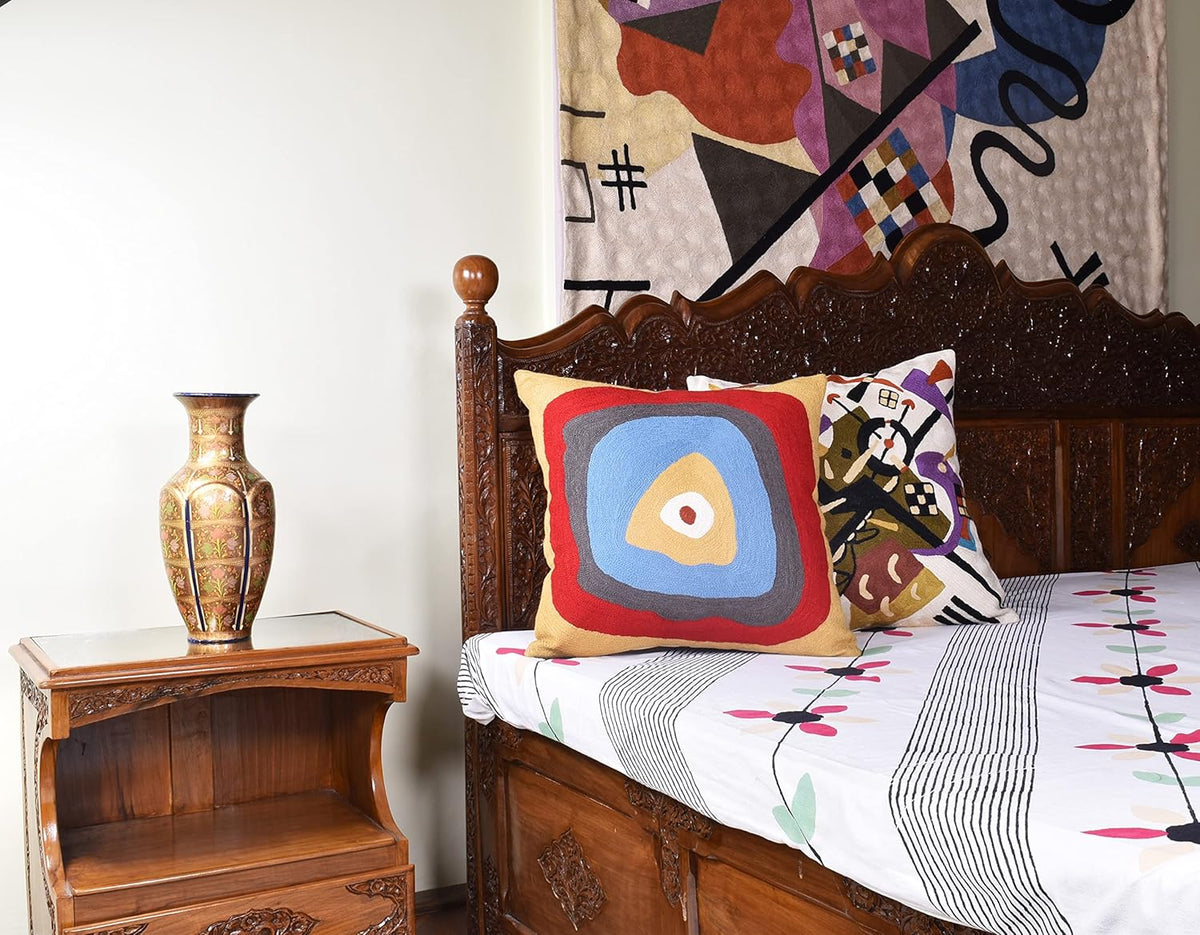 Kandinsky Modern Pillow Cover - Ruby Abstract Pillowcase Farmhouse Chair Contemporary Cushion