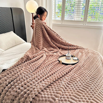 UKELER Sherpa Bed Blanket 80 × 90 inch, Ultra Soft Queen Size Throw Blankets for All Season, 470