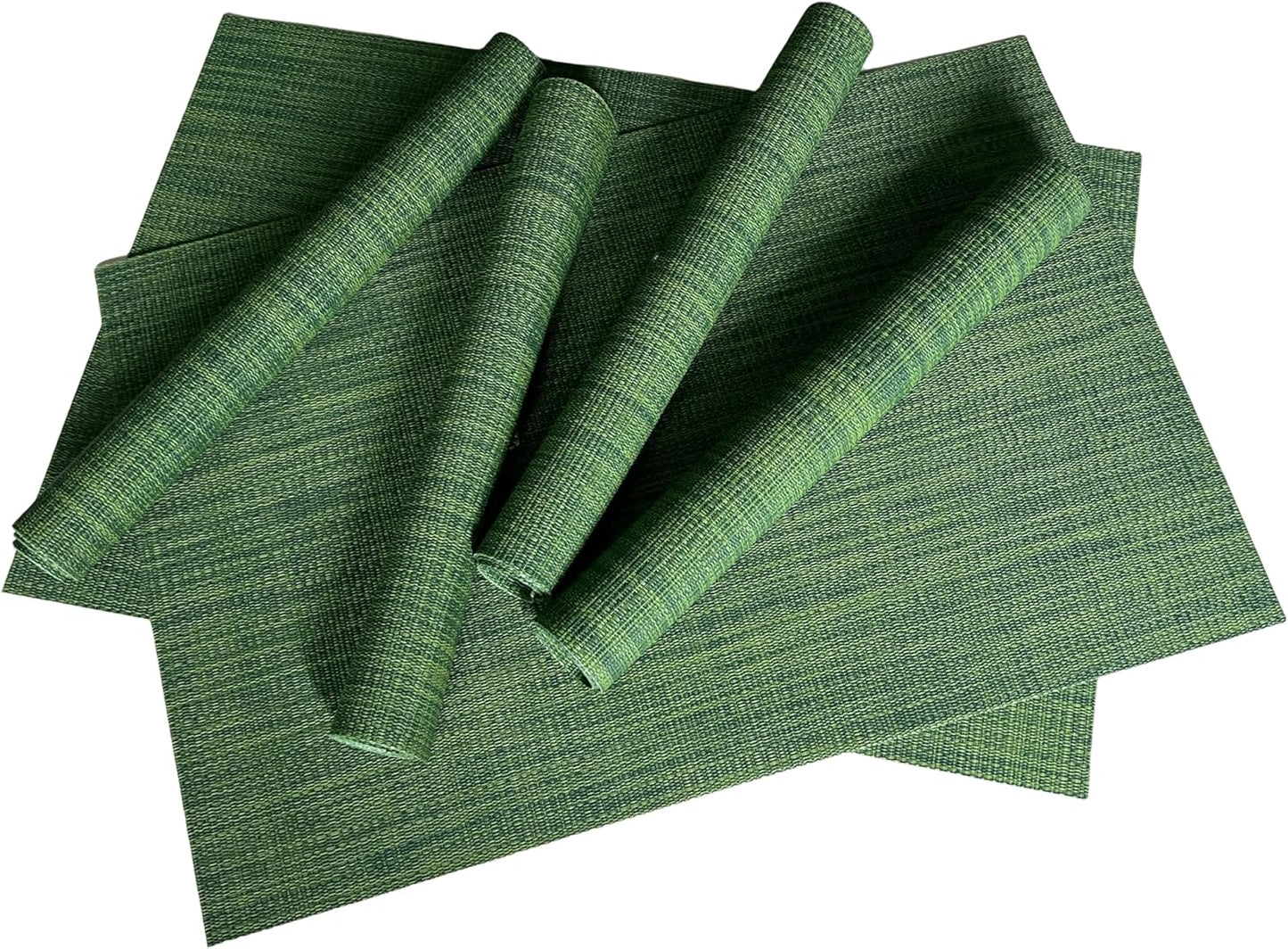 WAZAIGUR Placemats Set of 6 for Dining Table Heat-Resistant Washable Place Mats Woven Vinyl Kitchen