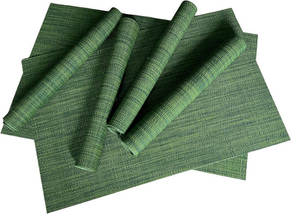 WAZAIGUR Placemats Set of 6 for Dining Table Heat-Resistant Washable Place Mats Woven Vinyl Kitchen