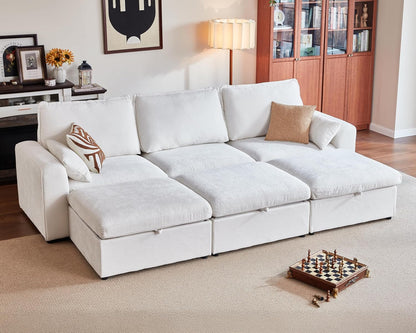 Oversized Modular Sofa Comfy Cloud Couch with Storage, Extra Deep Plush Sectional Sofa Set for