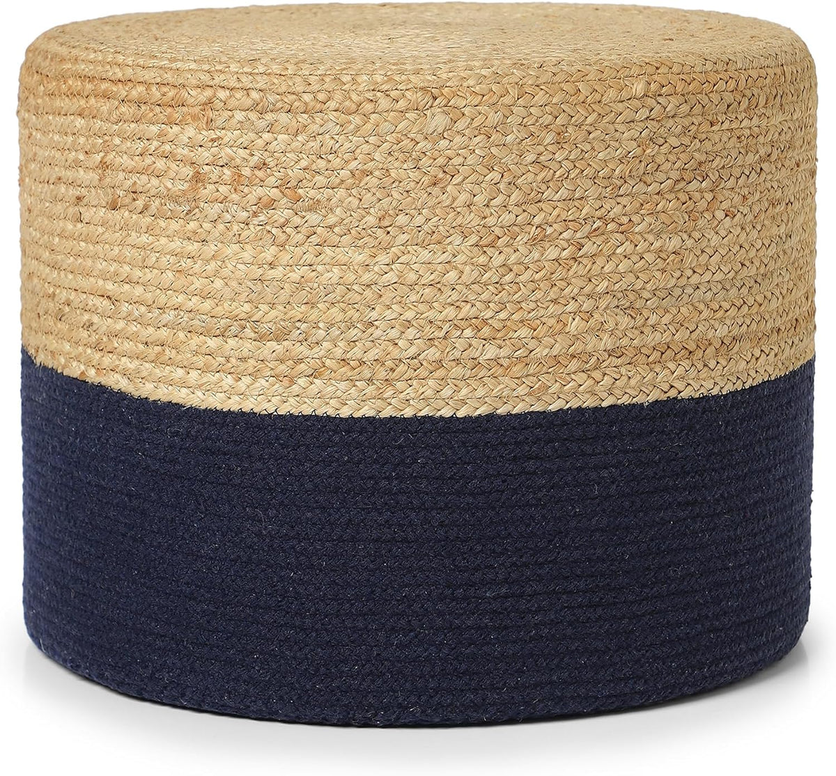 REDEARTH · Cylindrical Pouf Foot Stool Ottoman - Jute Braided Pouffe Poof Accent Sitting Footrest