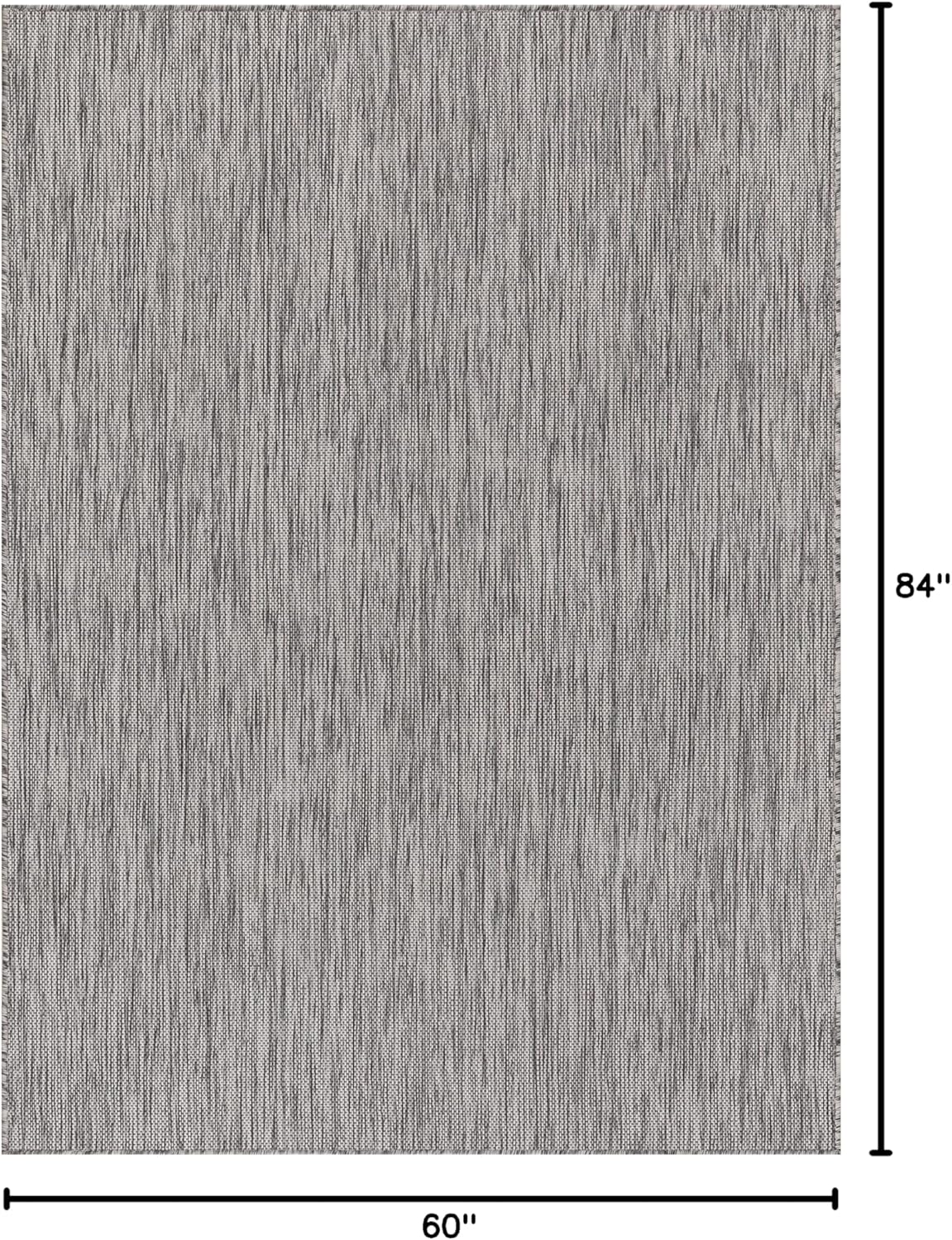 Washable Indoor Outdoor Rug 5x7 Weather Resistant Area Rugs Modern Solid for Porch Deck Balcony