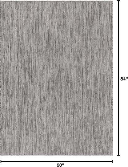 Washable Indoor Outdoor Rug 5x7 Weather Resistant Area Rugs Modern Solid for Porch Deck Balcony