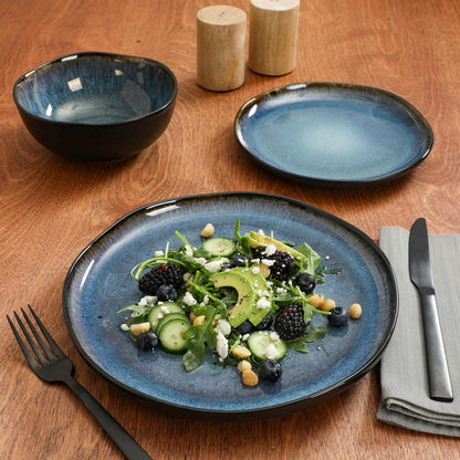 Gibson Elite Nardini 12 Piece (Service for 4) Plates and Bowls Reactive Glaze Dishes Stoneware