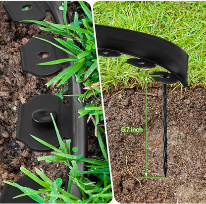 Sasylvia 2.5'' x 200' Landscape Edging Kit Edging Border Coil Include Anchoring Spikes 10