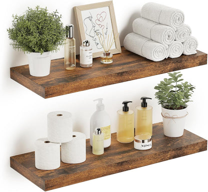 Floating Shelves for Wall 24 inchs Long, 9.1” Deep x 1.5” Thick Wall Shelves for Bedroom, Living