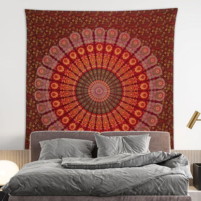 Bless International Handmade Indian hippie Bohemian Psychedelic Peacock Mandala Wall hanging