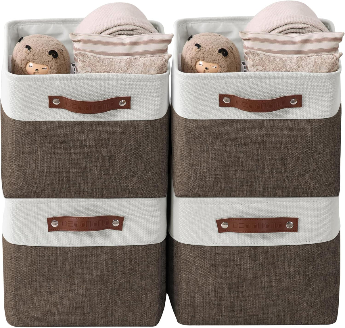 DECOMOMO Storage Bins Fabric Storage Baskets for Shelves, Linen Closet Organization Toys Nursery