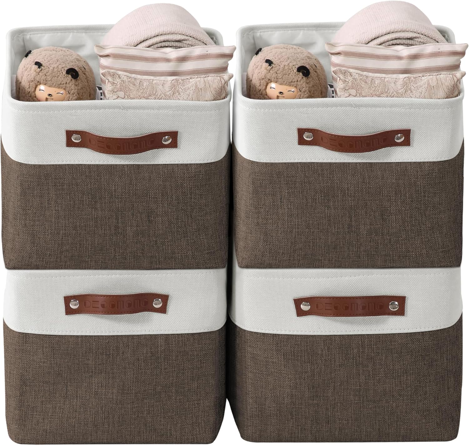 DECOMOMO Storage Bins Fabric Storage Baskets for Shelves, Linen Closet Organization Toys Nursery