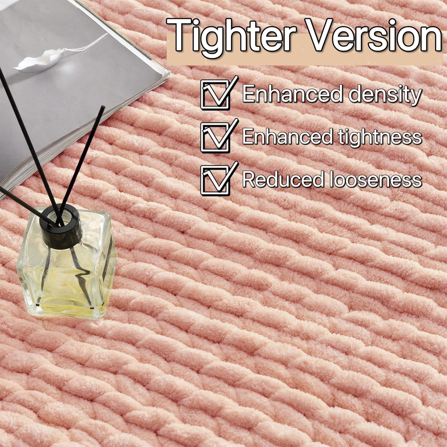 Maetoow Tighter Version Chenille Chunky Knit Blanket Throw 50×60 Inch, Handmade Warm & Cozy Blanket