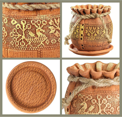 Ceramic Pot with Drainage Hole and Saucer, Plant Pots, Modern Decorative Planters for House Plants