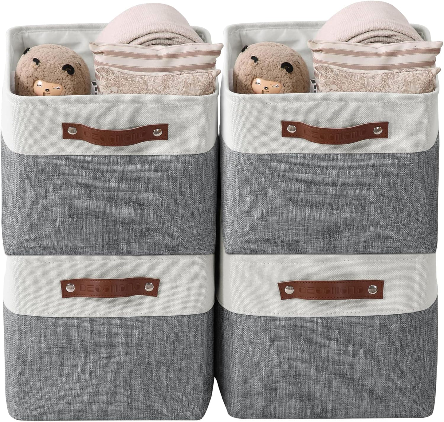 DECOMOMO Storage Bins Fabric Storage Baskets for Shelves, Linen Closet Organization Toys Nursery