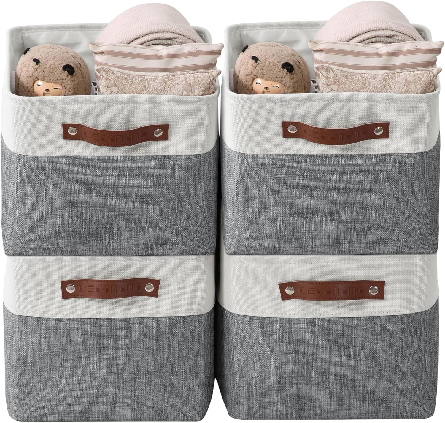 DECOMOMO Storage Bins Fabric Storage Baskets for Shelves, Linen Closet Organization Toys Nursery