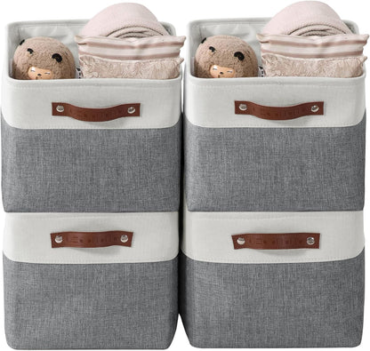 DECOMOMO Storage Bins Fabric Storage Baskets for Shelves, Linen Closet Organization Toys Nursery