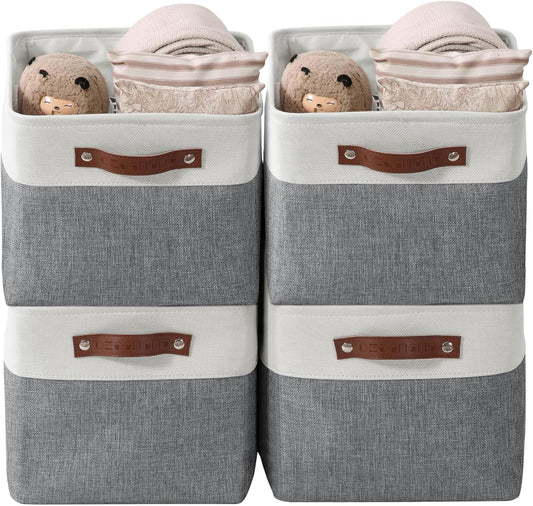 DECOMOMO Storage Bins Fabric Storage Baskets for Shelves, Linen Closet Organization Toys Nursery