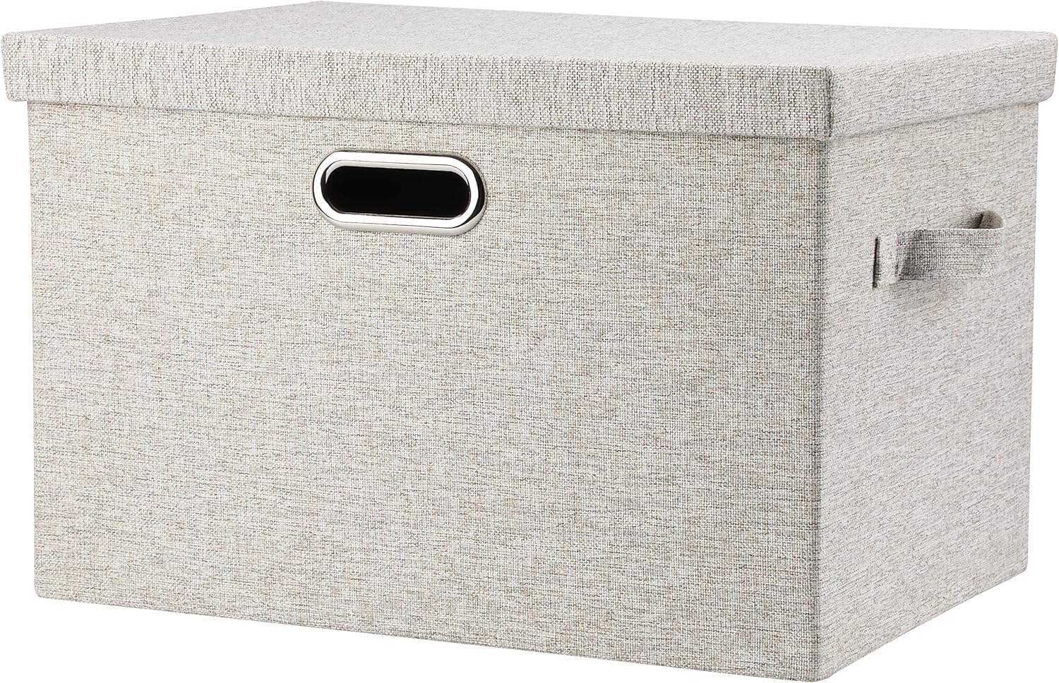 Large 17 36 Quart Collapsible Stackable Storage Bins with Lids, 1 Pack Beige Foldable Fabric Closet