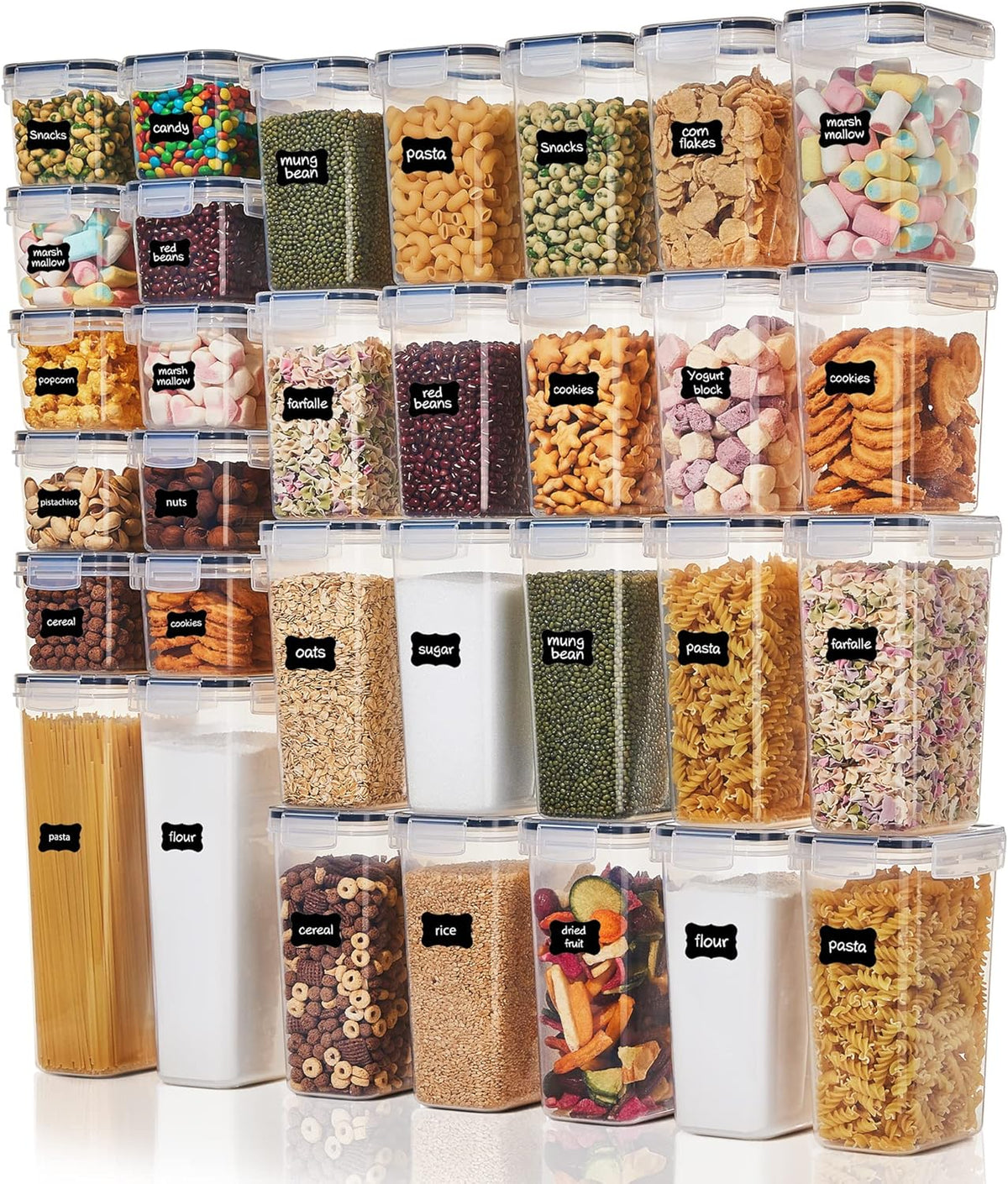Vtopmart 32pcs Airtight Food Storage Containers Set, BPA Free Plastic Kitchen and Pantry