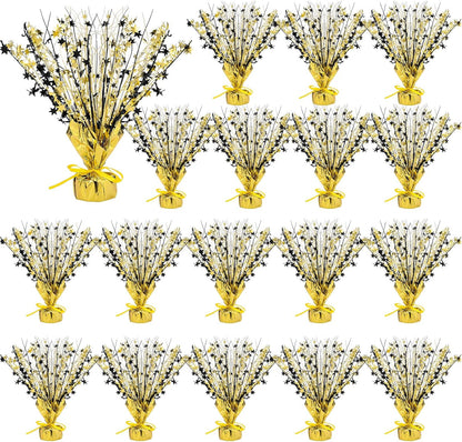 Crowye 18 Pieces Metallic Foil Spray Centerpiece Party Star Table Decoration Burst Metallic Table