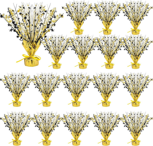 Crowye 18 Pieces Metallic Foil Spray Centerpiece Party Star Table Decoration Burst Metallic Table