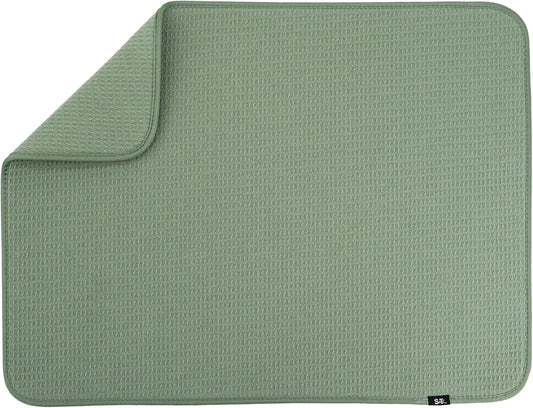 S&T INC. Dish Drying Mat XL, 18” x 24”, Absorbent Microfiber Kitchen Counter Mat, Dish Drying Pad
