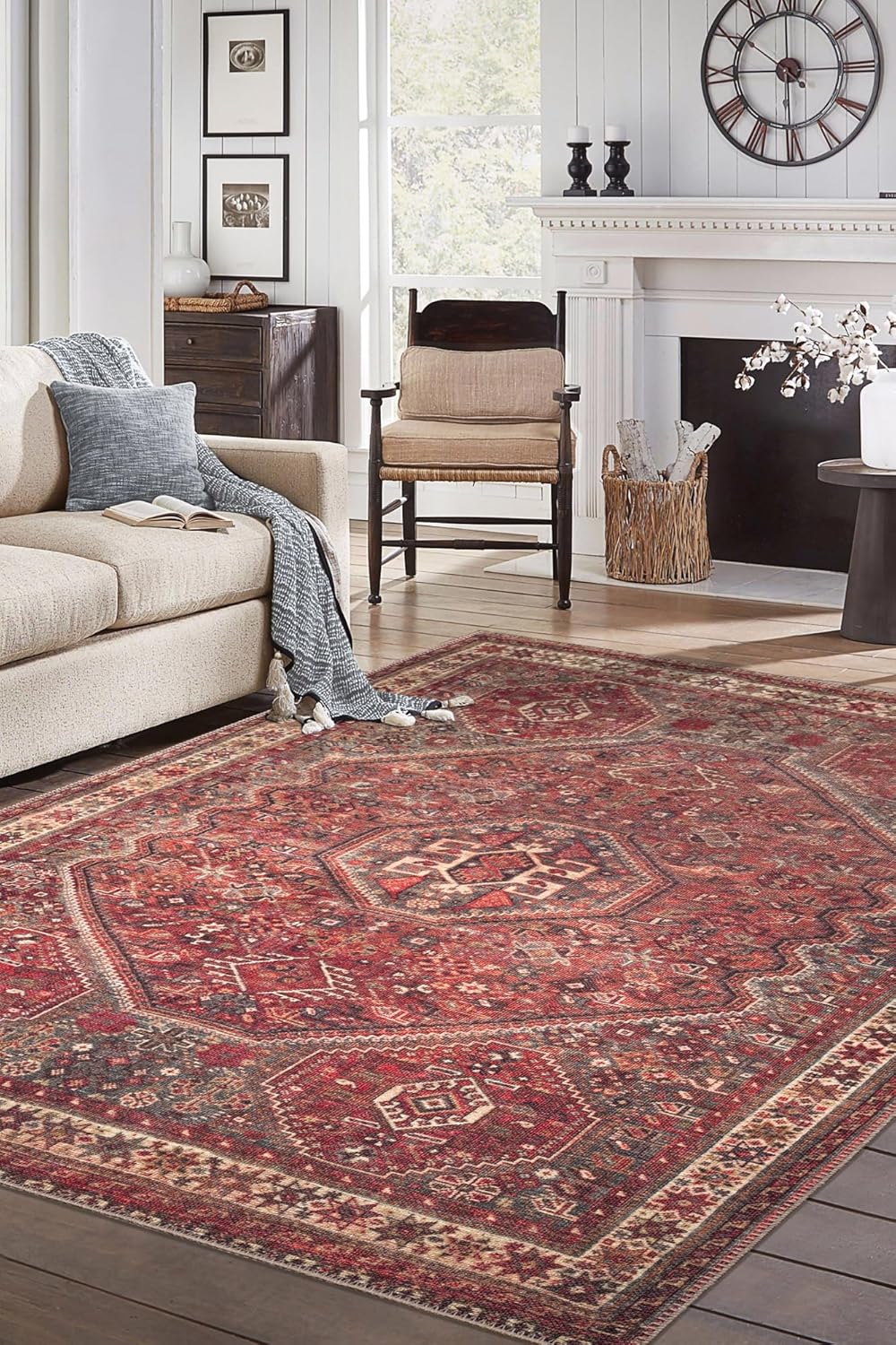 Keen Home Design 8x10 Rug - Machine Washable Area Rug with Non-Slip Backing, Ideal for Living Room