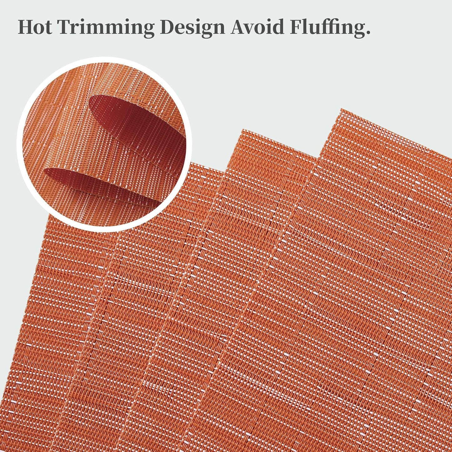 Leetaltree Orange Placemats Set of 12 - Heat Resistant Non-Slip Place mats for Dining Table