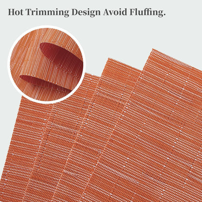 Leetaltree Orange Placemats Set of 4 - Heat Resistant Non-Slip Place mats for Dining Table