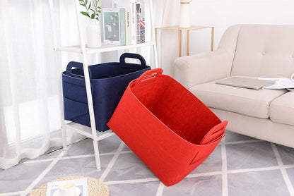 Minoisome Storage Basket Felt Storage Bin Collapsible& Convenient Box Organizer with Carry Handles