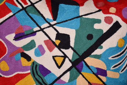 Kandinsky Modern Couch Pillow Cover - Red Painting | Abstract Toss Pillow | Modern Chair Cushion|
