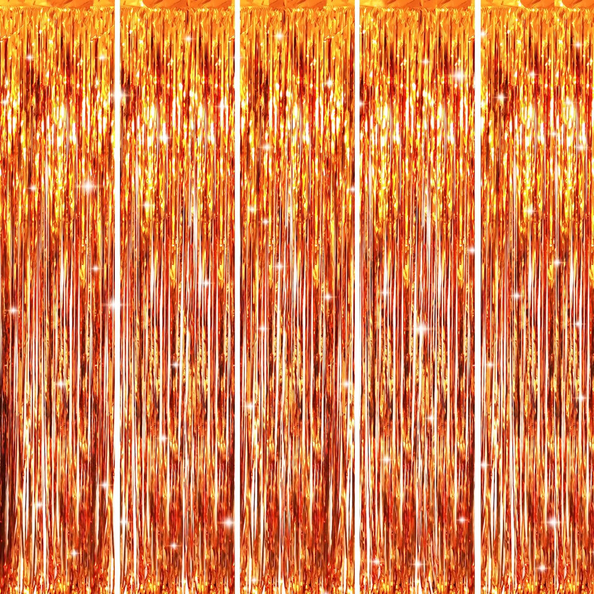 GOER 3.2 ft x 9.8 ft Metallic Tinsel Foil Fringe Curtains Party Photo Backdrop Party Streamers for