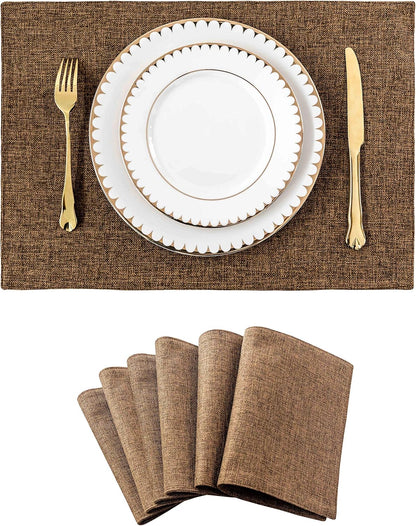 Home Brilliant Set of 6 Placemats Heat Resistant Dining Table Cloth Place Mats Kitchen Table Mats