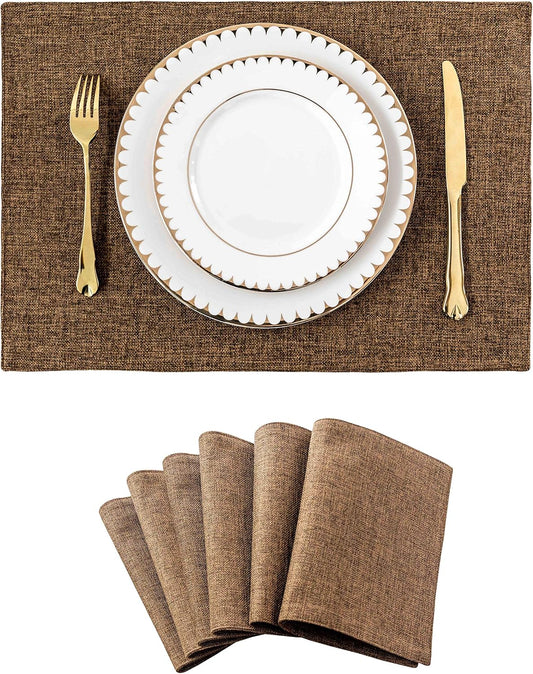 Home Brilliant Set of 6 Placemats Heat Resistant Dining Table Cloth Place Mats Kitchen Table Mats
