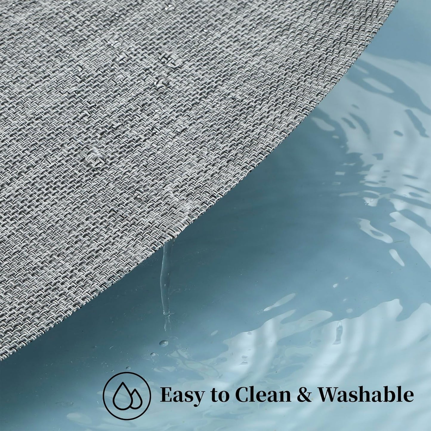 Leetaltree Linen Grey Placemats Set of 12 - Heat Resistant Non-Slip Place mats for Dining Table
