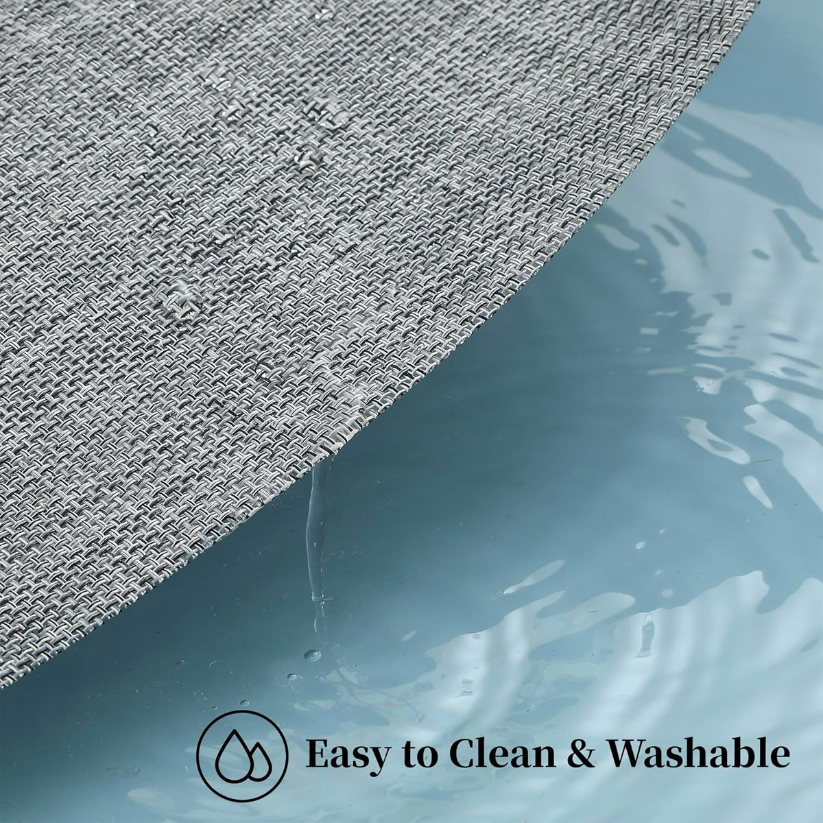 Leetaltree Linen Grey Placemats Set of 12 - Heat Resistant Non-Slip Place mats for Dining Table