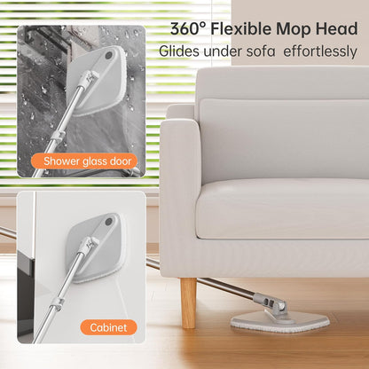 KZKR Spin Mop and Bucket Set with Self Separation Dirty and Clean Water System, Self Wringing 360°