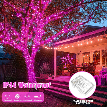 JMEXSUSS 33ft 100 LED Pink String Lights Battery Operated, Pink Fairy Twinkle Lights with 8 Modes